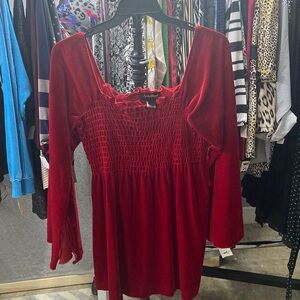 Ashley Stewart Red Velvet Tunic